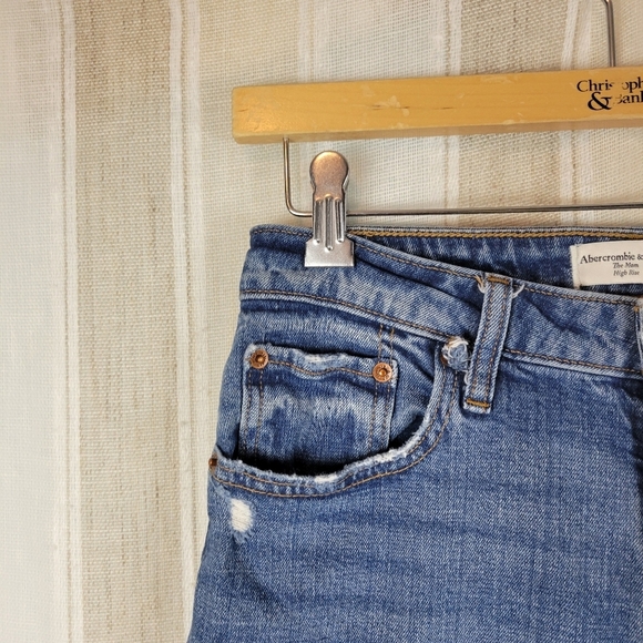 Abercrombie and Fitch Curve Love The Mom High Rise Jeans Blue Size 28/6R - Picture 2 of 10